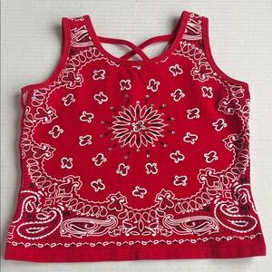 Y2K Bandana Print Crop Tank Top
